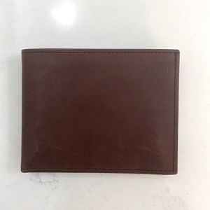 Men’s Coach genuine leather bi-fold wallet Dark Mahogany, With card case, Unused